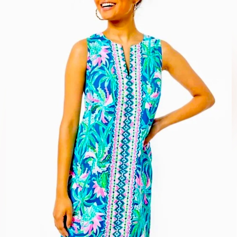 Lilly Pulitzer Kelby Stretch Shift Dress Macaw Blue
